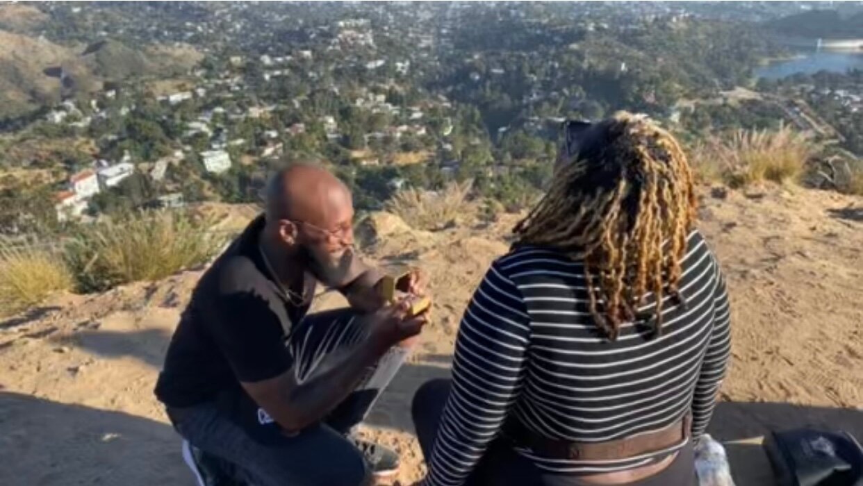 A proposal behind the Hollywood Sign on the Hollywood Sign Hke