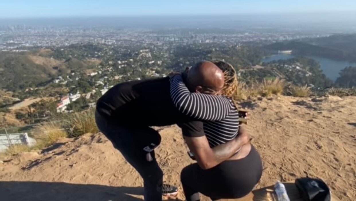 A proposal behind the Hollywood Sign on the Hollywood Sign Hke
